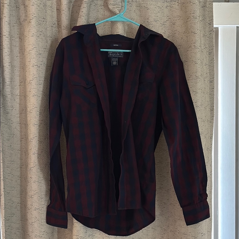 Men's Black and Red Checkered Jacket